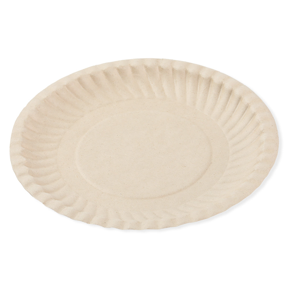 Bamboo Round Plate with Curly Edges