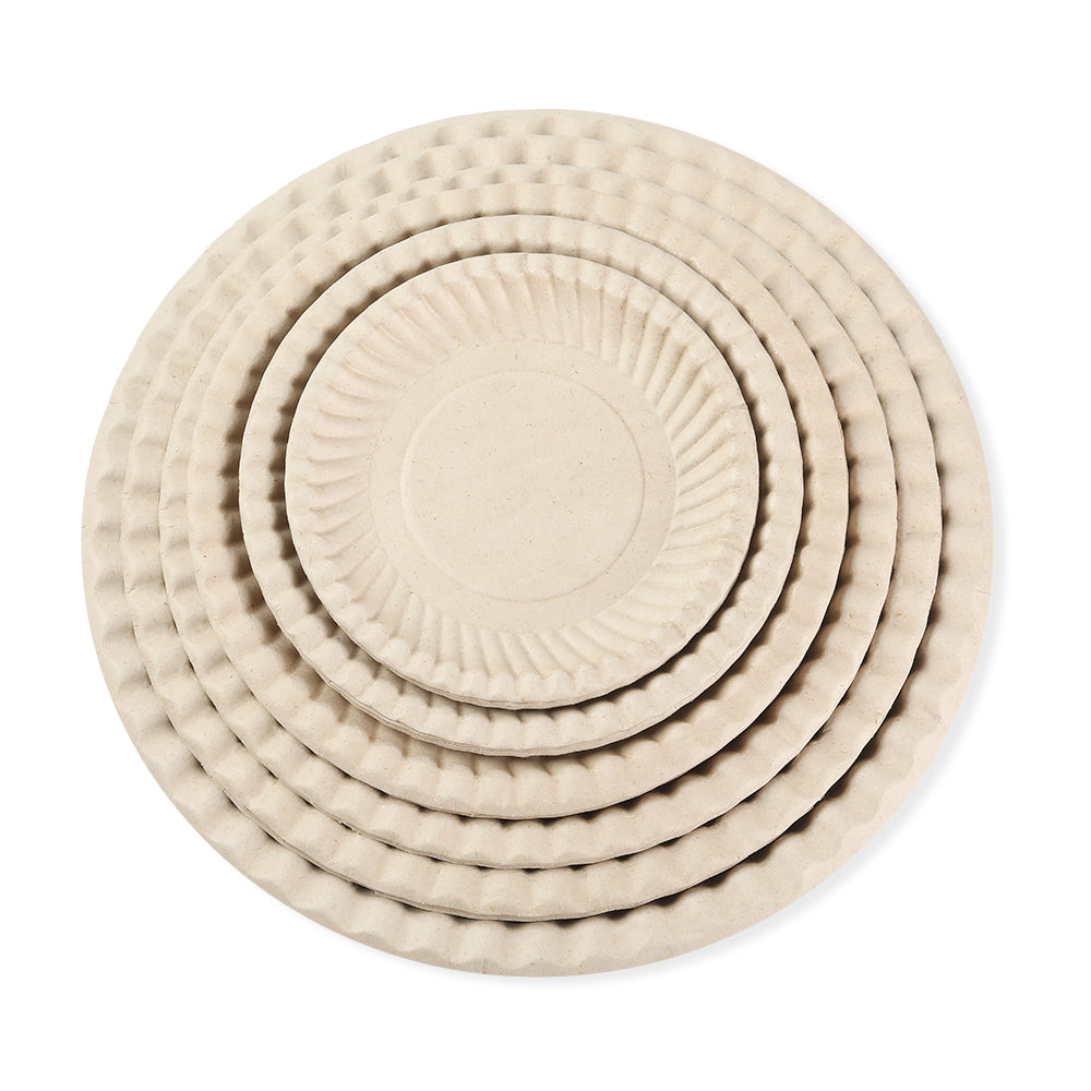 Bamboo Round Plate with Curly Edges